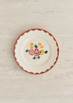 Assiettes à Dessert Anciennes, Crème Fleuries-Sezane Cheap
