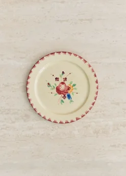 Assiettes à Dessert Anciennes, Crème Fleuries-Sezane Clearance