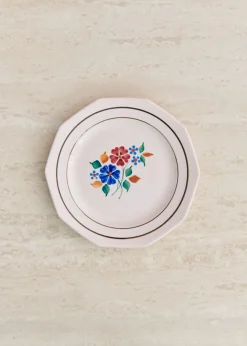 Assiettes à Dessert Anciennes, Crème Fleuries-Sezane Clearance