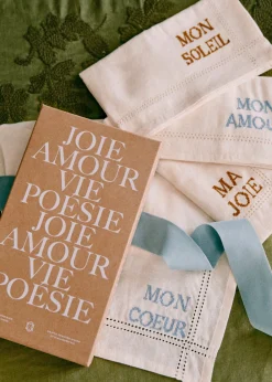 Set De 4 Serviettes - Les Mots Brodés-Sezane Sale